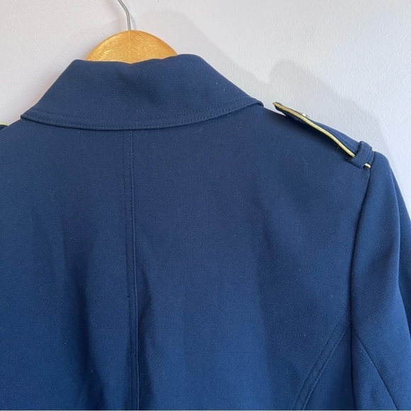 CHICOS NWT Long Sleeve Navy and Gold Military Structured Jacket Size 1 Medium - Picture 13 of 15